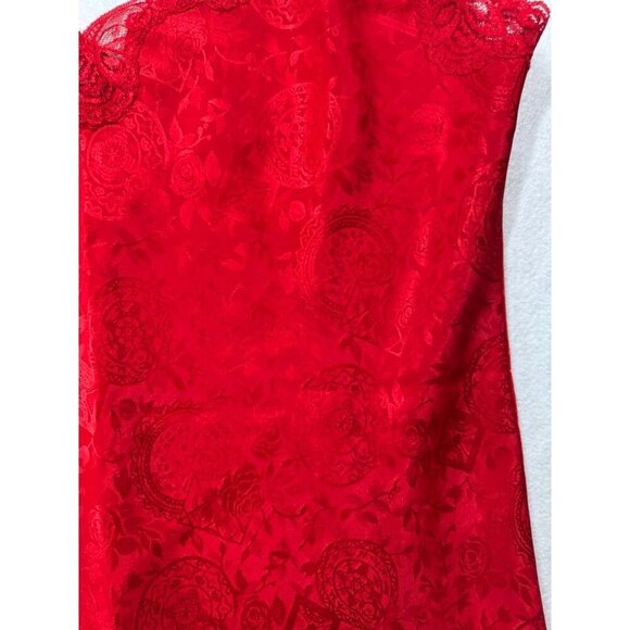 Victoria's Secret Chemise Slip Dress Red Lace Gold Label Women's L Vintage Y2K - Picture 6 of 7